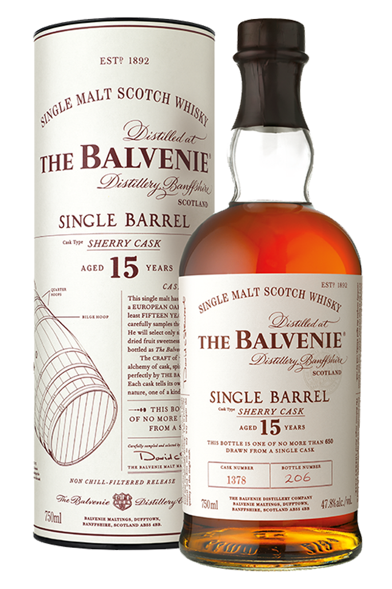 The Balvenie 15 Years Single Barrel Sherry Cask Single Malt Scotch Whiskey