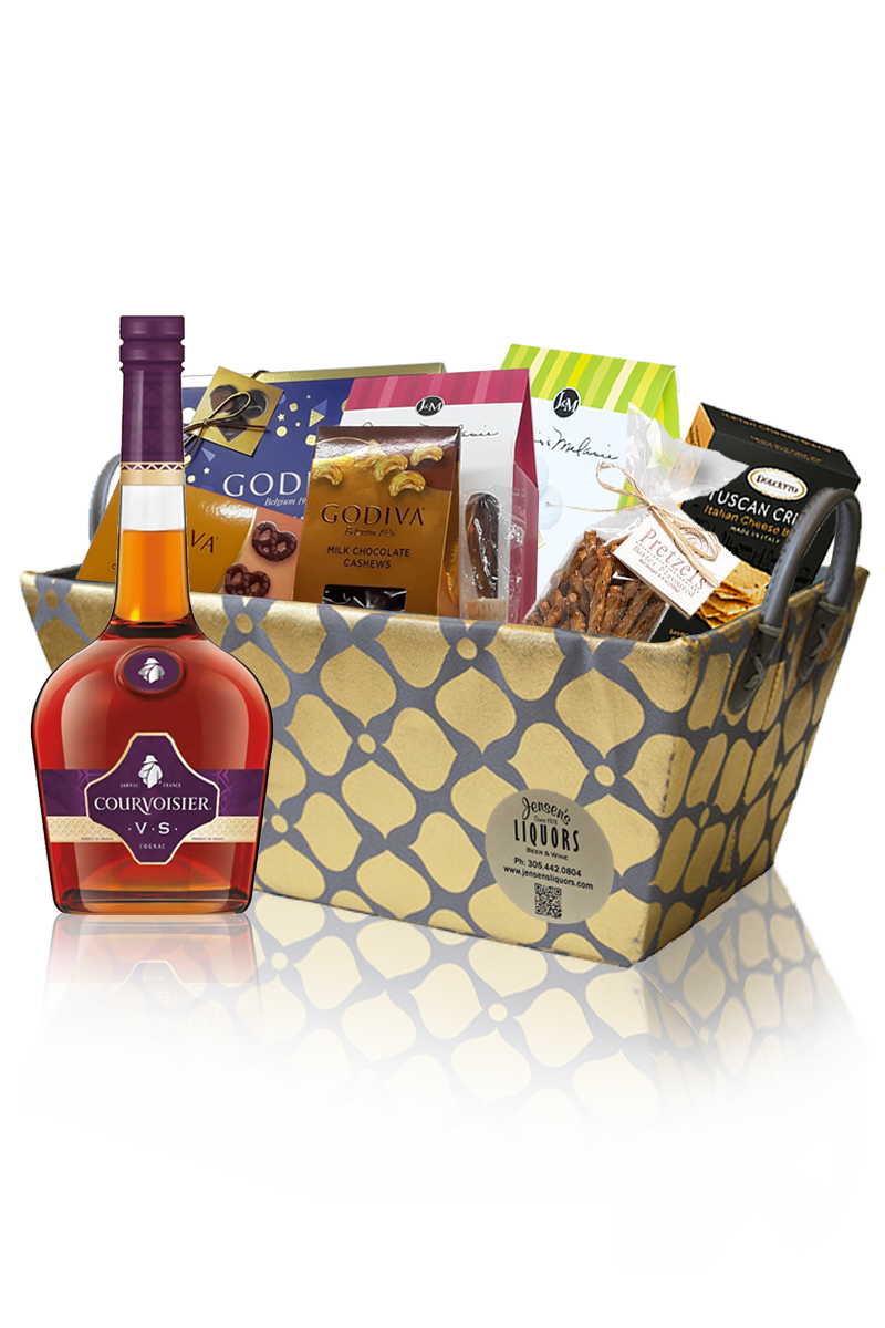 Cognac-Brandy Gift Basket Courvoisier VS