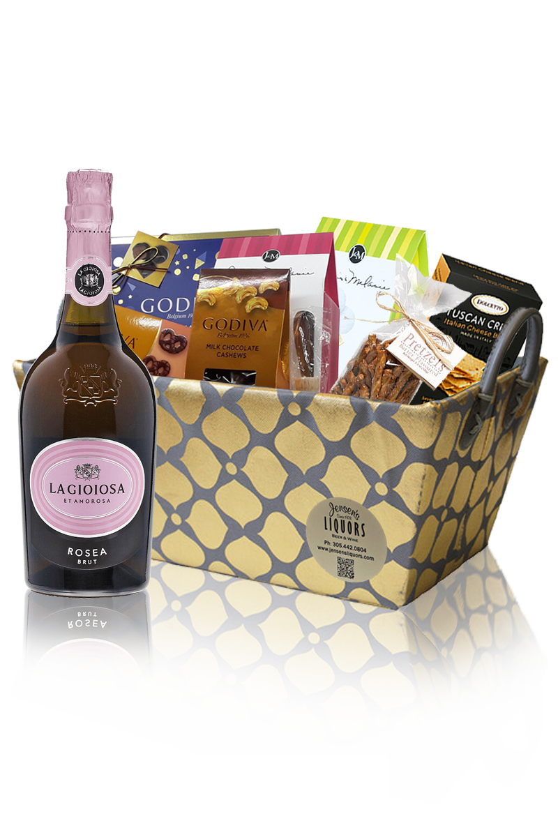 Sparkling Wine Gift Basket La Gioiosa Brut Rose