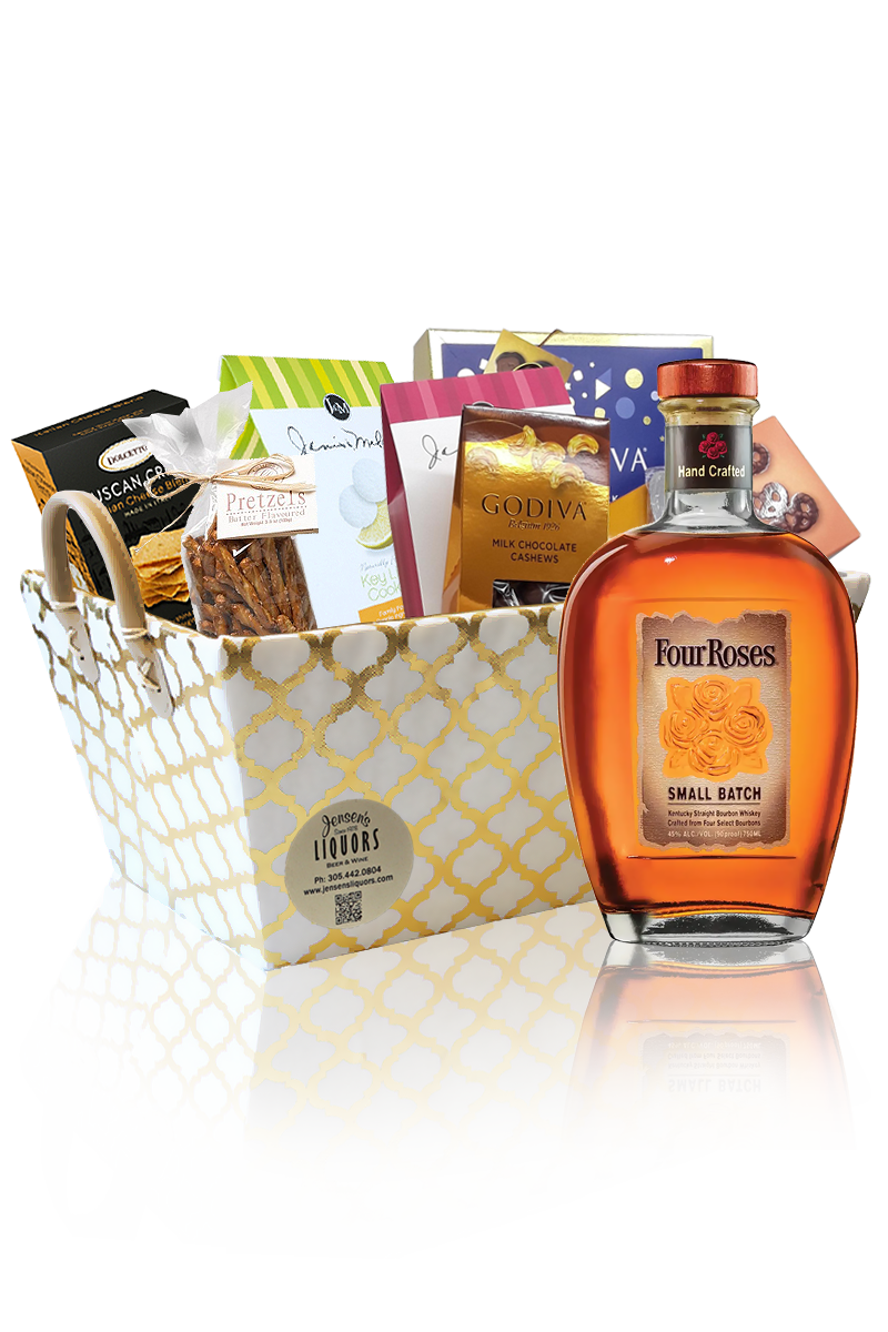 Whiskey-Bourbon Gift Basket Four Roses