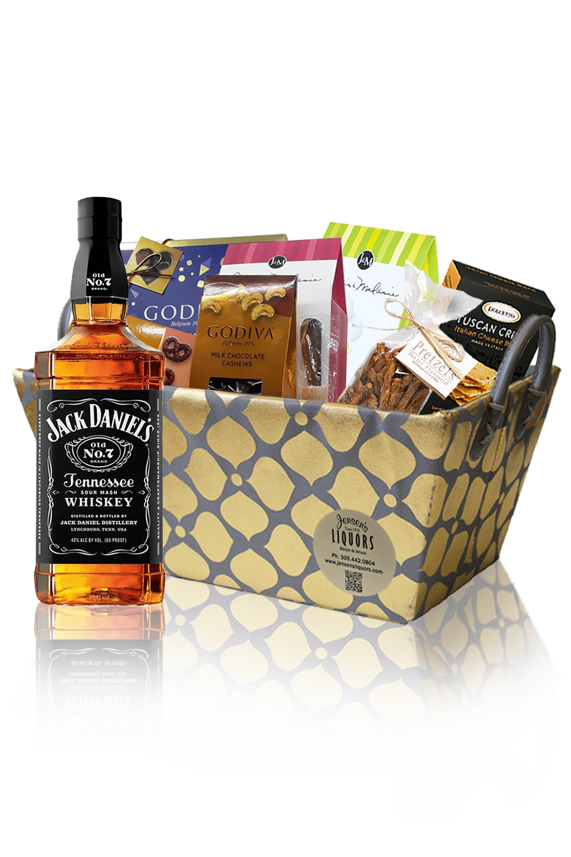 Whiskey-Bourbon Gift Basket Jack Daniels No 7