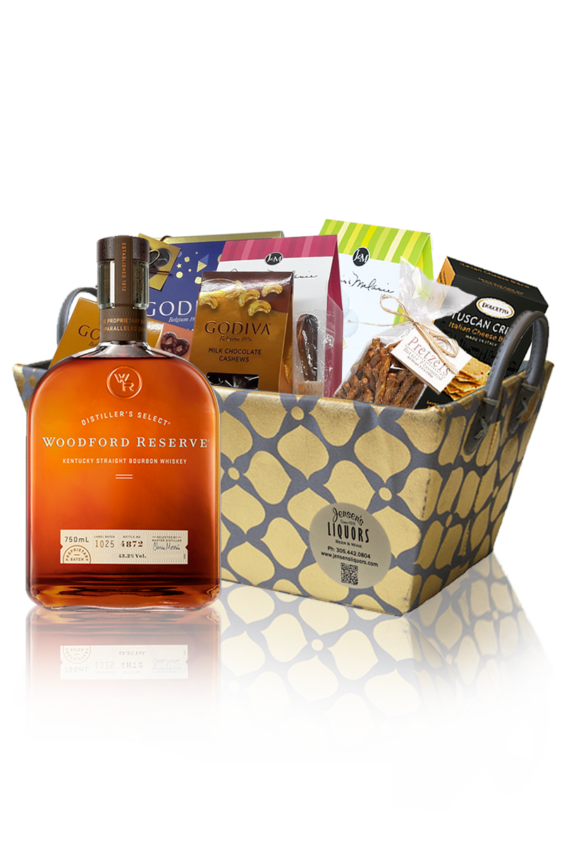 Whiskey-Bourbon Gift Basket Woodford Reserve