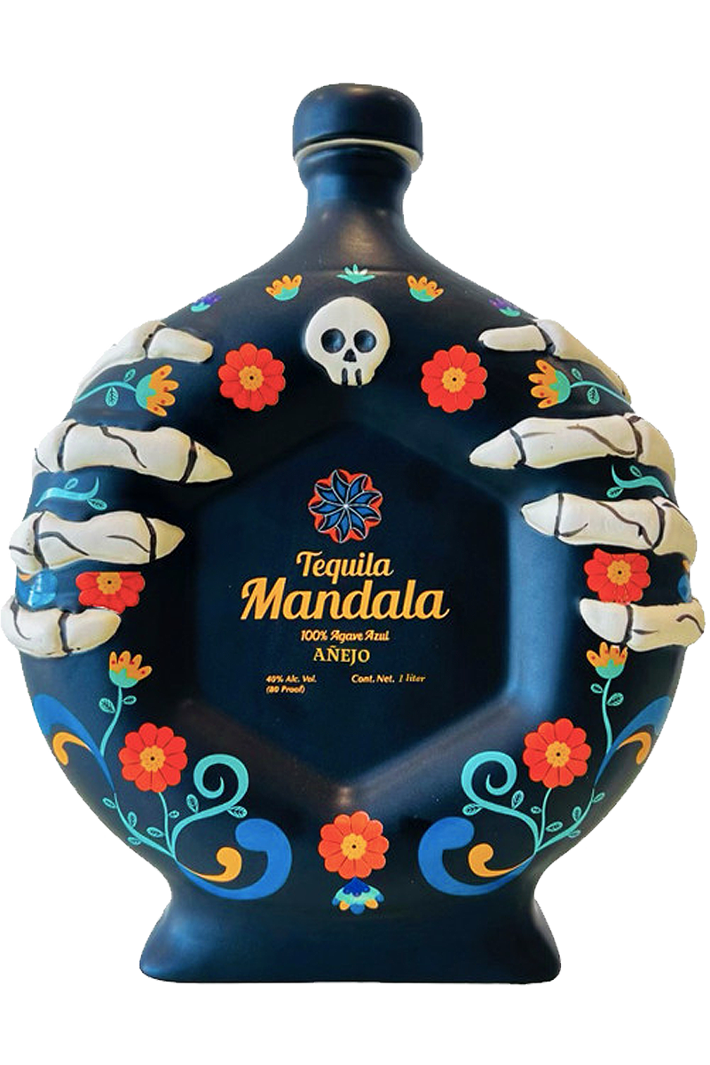 Mandala Ceramic Bottle Día de los Muertos Limited Edition Añejo Tequila