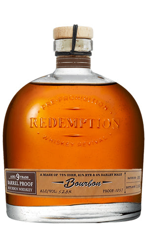 Redemption 9 Years Barrel Proof Straight Bourbon Whiskey